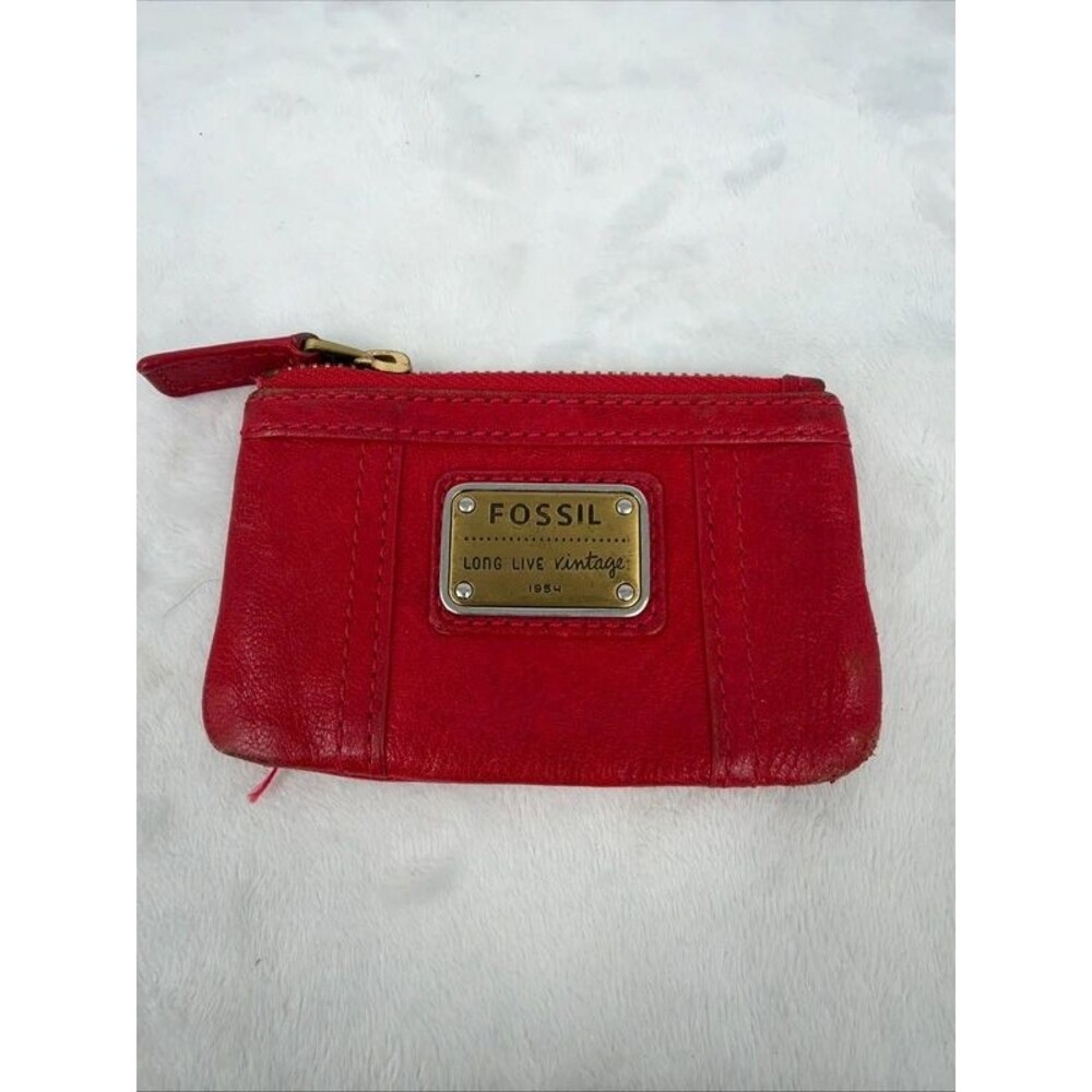 Fossil card coin case red